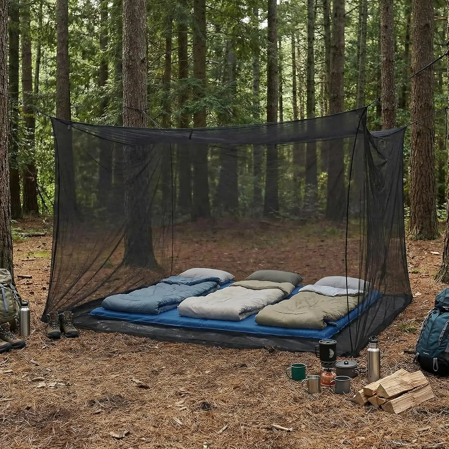 outdoor travel mosquito net 1 set double bed insect net portable enclosed camping tent for gazebos gardens balconies & terraces