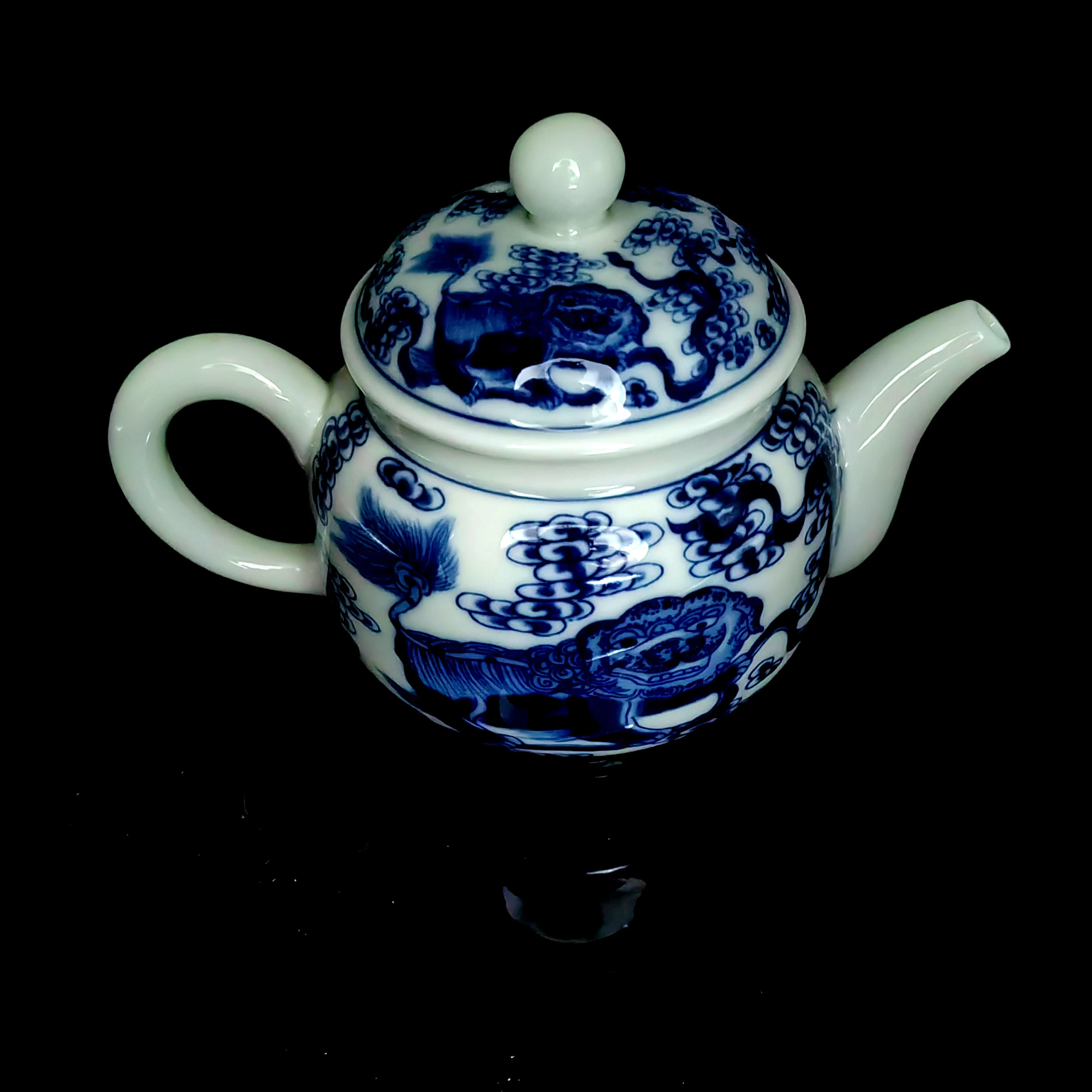 Jingdezhen Porcelain Ceramic Teapot, Travel Accessories with Strainer, Ceremony Samovar for Dahongpao Oolong, Vintage Teapot