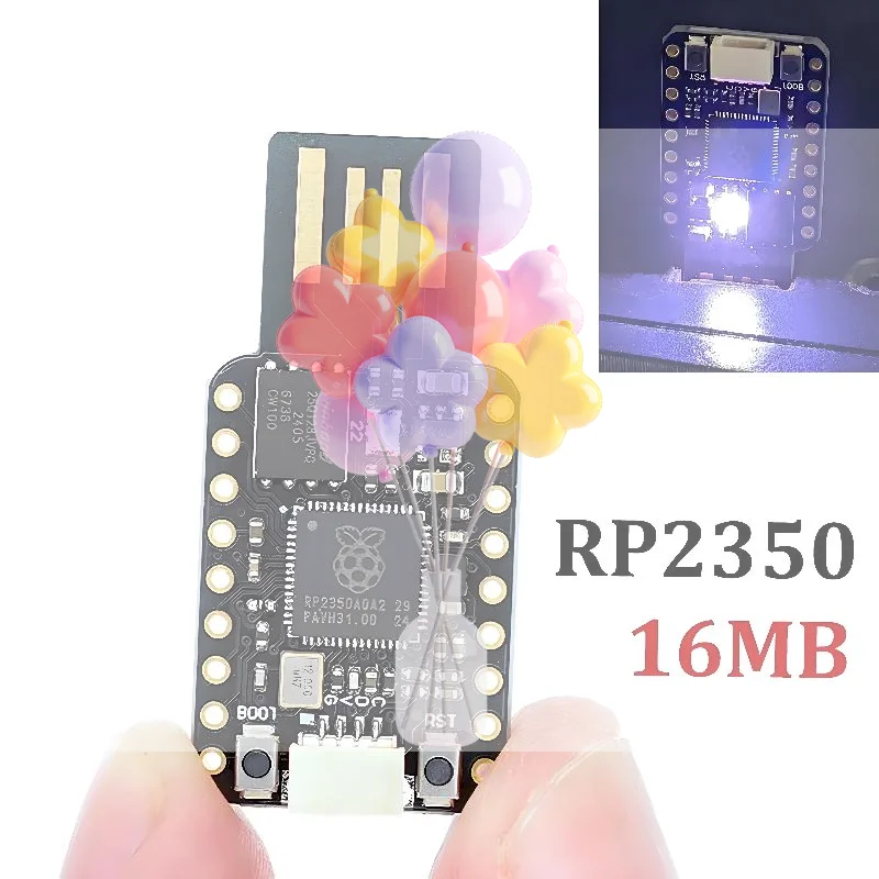 

RP2350-USB 16 МБ Flash Mini модуль макетной платы двухъядерный чип RP2350A 520 КБ для Raspberry Pi PICO2 RP2350