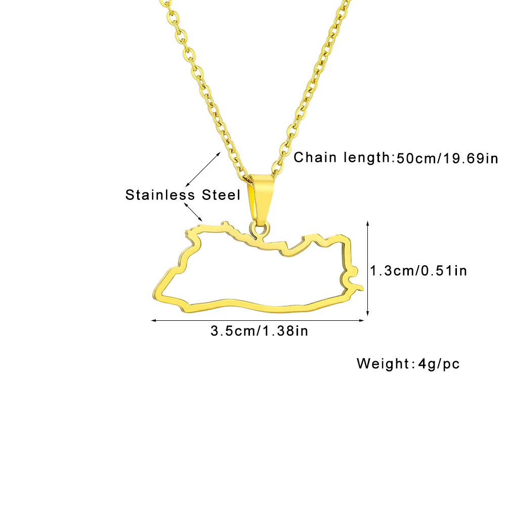 الفولاذ المقاوم للصدأ السلفادور خريطة جوفاء قلادة قلادة المجوهرات #3