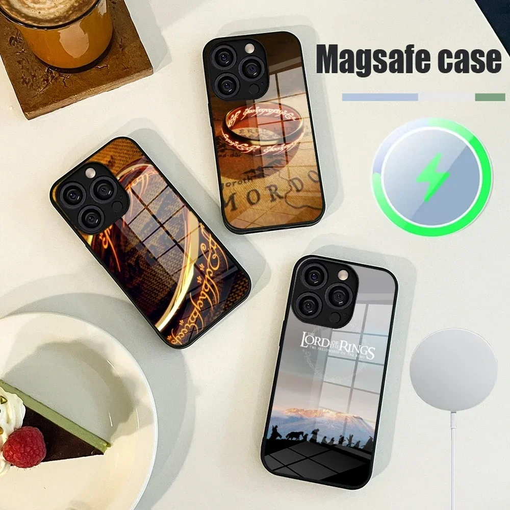 

2025 Lotrs Movie INS Ring Phone Case Tempered Glass For IPhone16 11 14 15 12 Pro 14 Plus 13 Pro MAX Magnetic Charging Covers