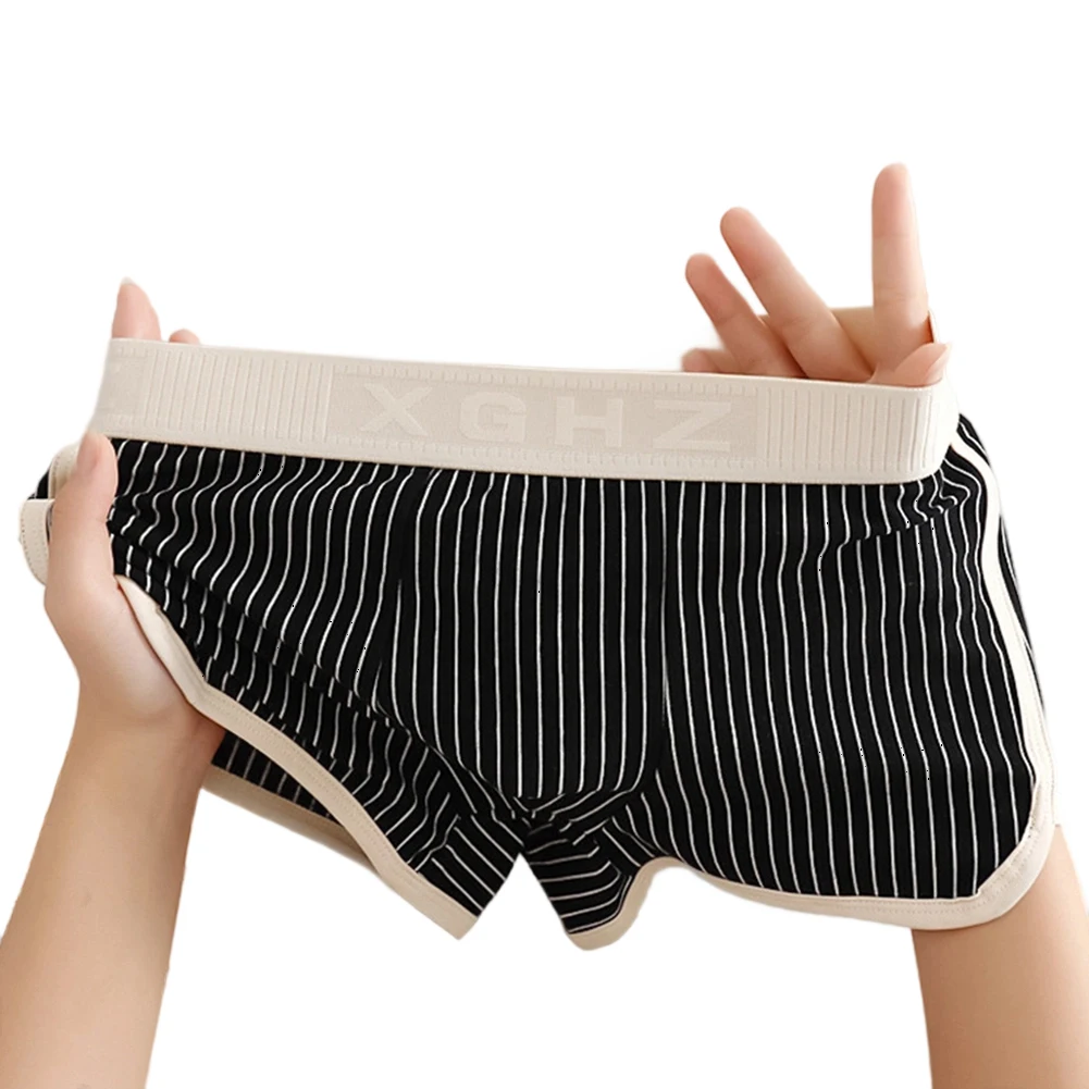 Comfortable Cotton Panties Men Cotton Underwear 10 Spandex Blend 90 Cotton Fabric Brand New Condition Striped Pattern