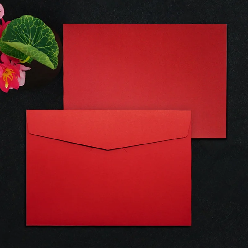 Customized Envelope Custom Printing High-end Stamping Sulfuric Paper Red Packet A4 Size Kraft Paper Bag Card Holder Le