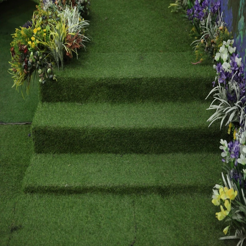 Artificial Grass Turf Mat Realistic Indoor Outdoor Simulated Lawn Carpet Faux Grass Carpet Pile Height 15mm Wedding Scene Layout