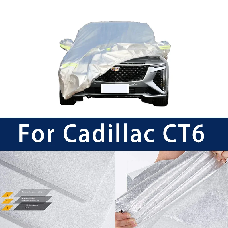 

Full car hood dust-proof outdoor indoor UV protection sun protection and scratch resistance For Cadillac CT6 Car Umbrella