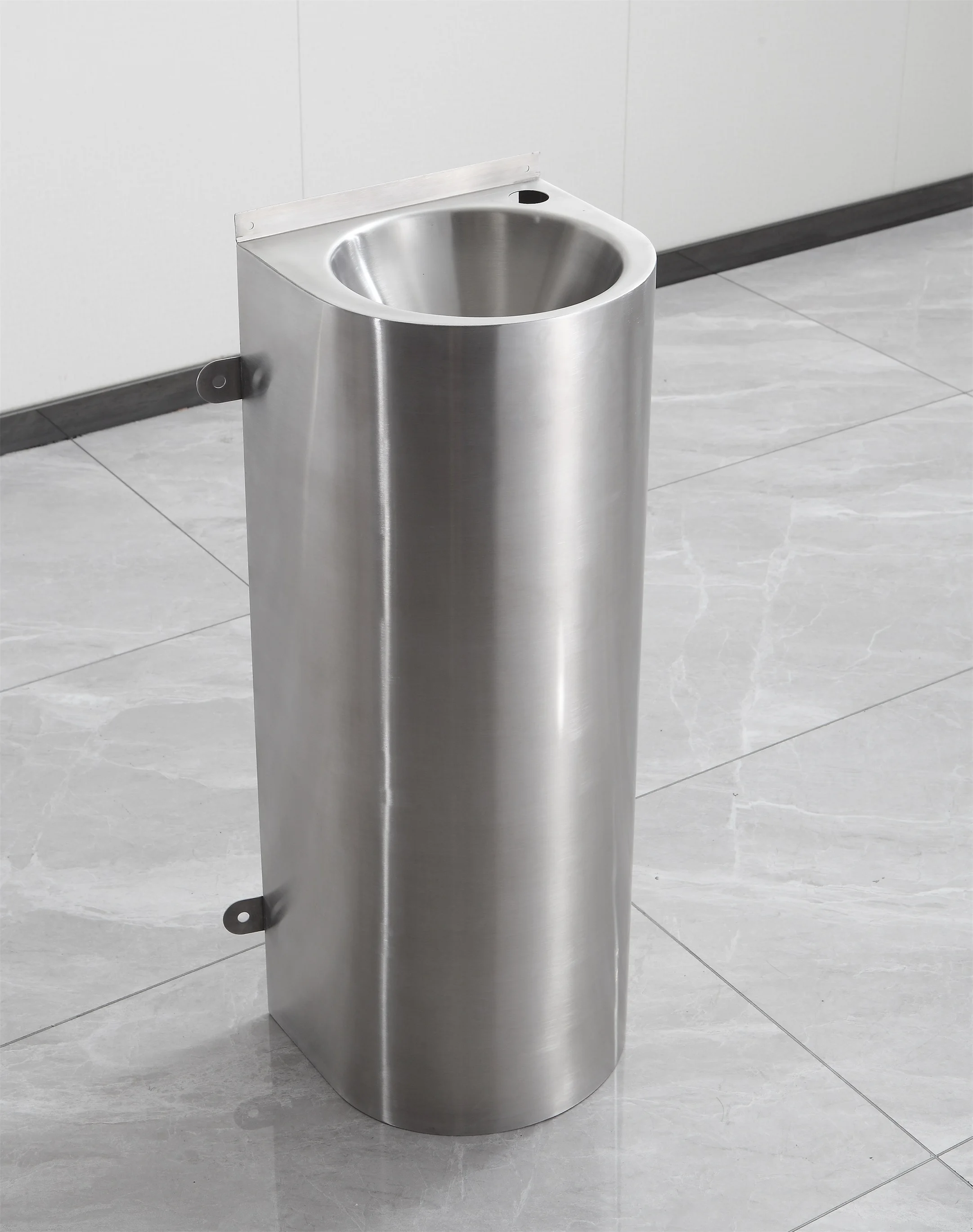 Customized High Quality Modern Hotel Use Bathroom Hand Wash Trough 304 Stainless Steel Wall Mounted Washing Sink