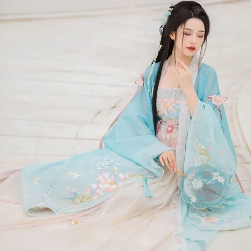 Vestido Hanfu para Mulheres, Fantasia Cosplay De Carnaval, Conjuntos De Hanfu Tradicionais Chineses Antigos, Vestido De Festa De Aniversário, Tamanho Grande, XXL