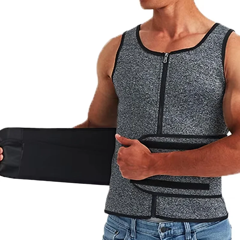 Men Body Shaper Waist Trainer Vest Slimming Shirt Sauna Sweat Vest Compression Undershirt Shapewear Fat Burner Workout Tank Tops