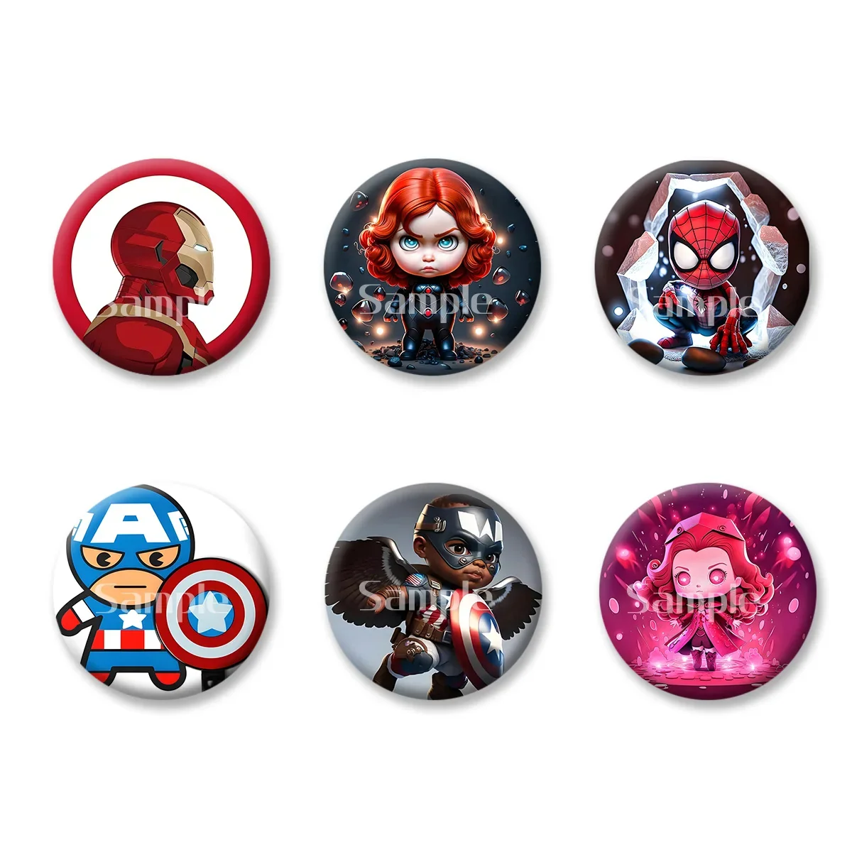 การ์ดแฟลชแบดจ์ ซูเปอร์ฮีโร่จากมาร์เวล อนิเมะ การ์ตูน ของที่ระลึก พวงกุญแจสำหรับสาวๆ กระจกแต่งหน้าพกพา แม่เหล็กติดตู้เย็น อุปกรณ์เสริม ACG