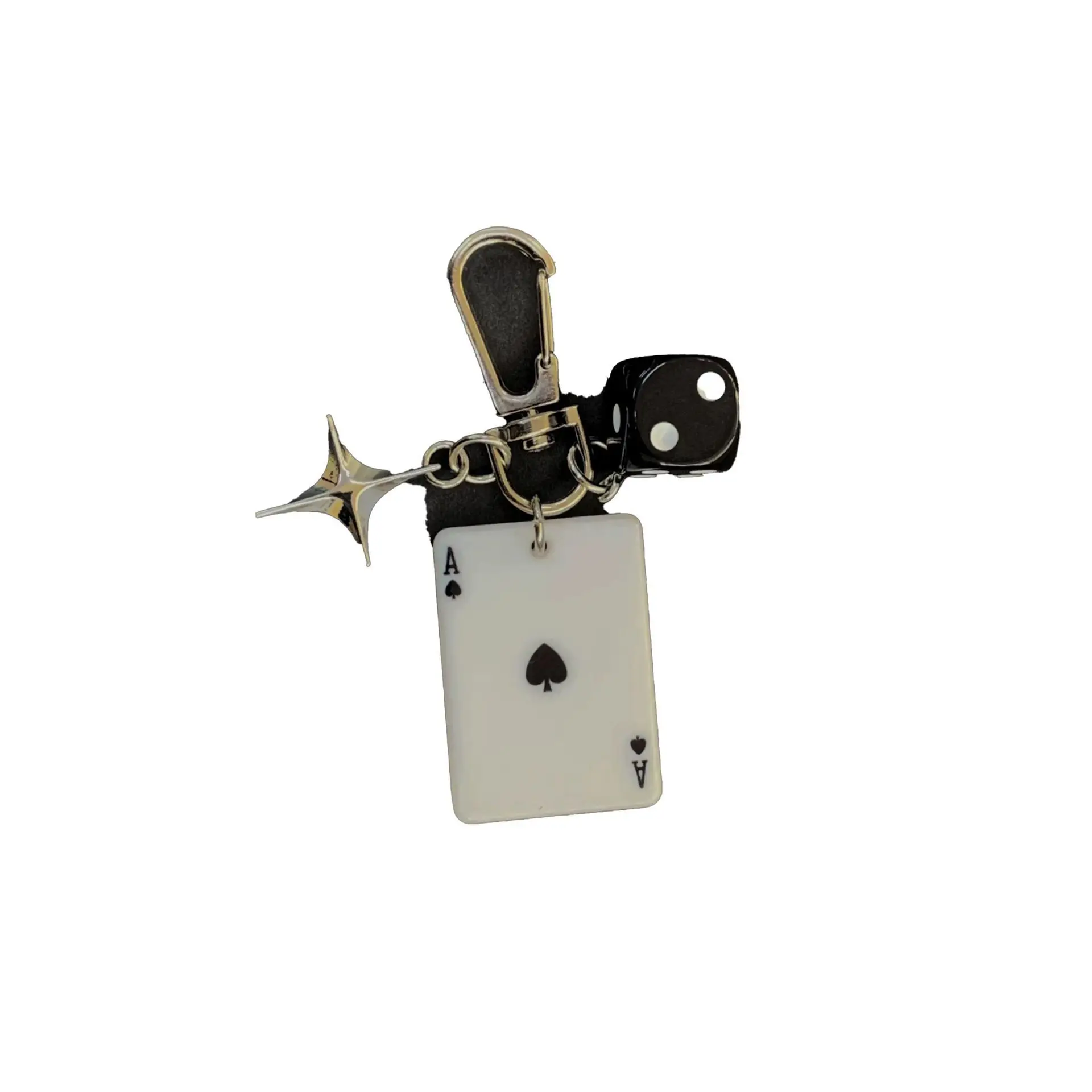 New personalized 3D stereoscopic color dice playing card keychain playing card element earphone case pendant