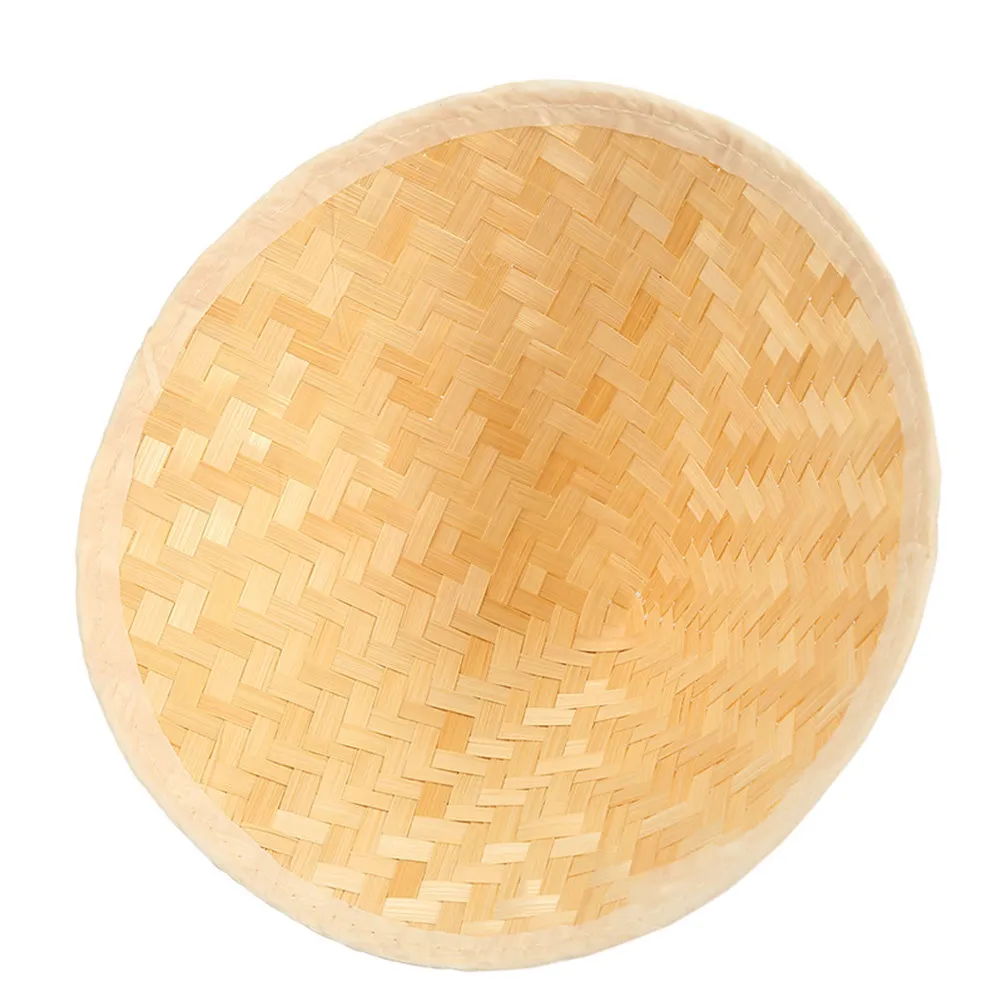 

2Pcs Bamboo Woven Hats Traditional Chinese Rice Farmer Conical Hats for Garden Sun Protection Decor Asian Hat