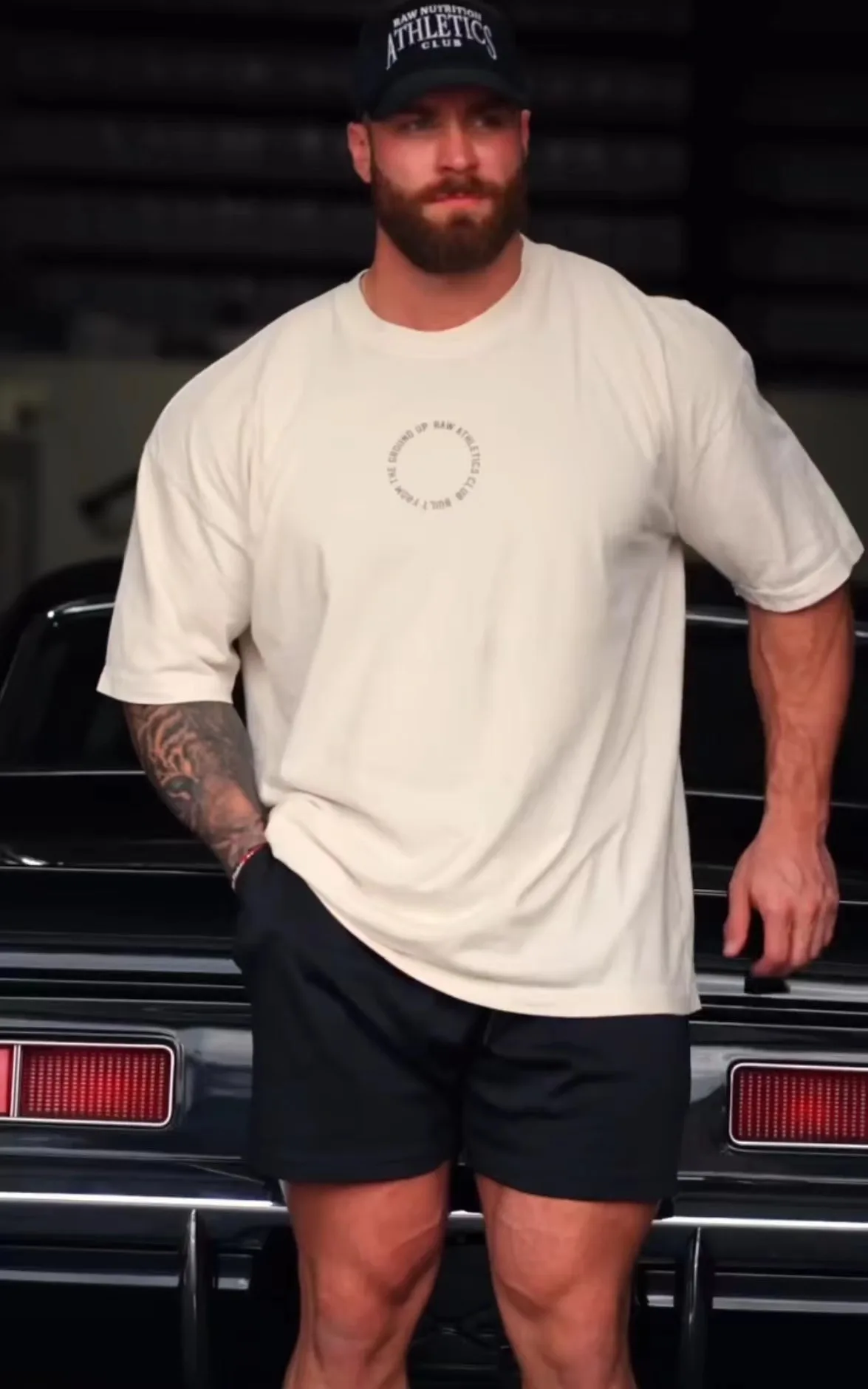 2025 جديد RAW SUPPS دائرة جديدة حرف بسيط كريس نفس القطن غسل تي شيرتات قصيرة الاكمام فضفاضة حركة اللياقة البدنية