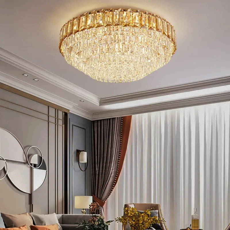 

The main lamp in the living room is crystal post-modern light luxury European-style modern simple ceiling lamp