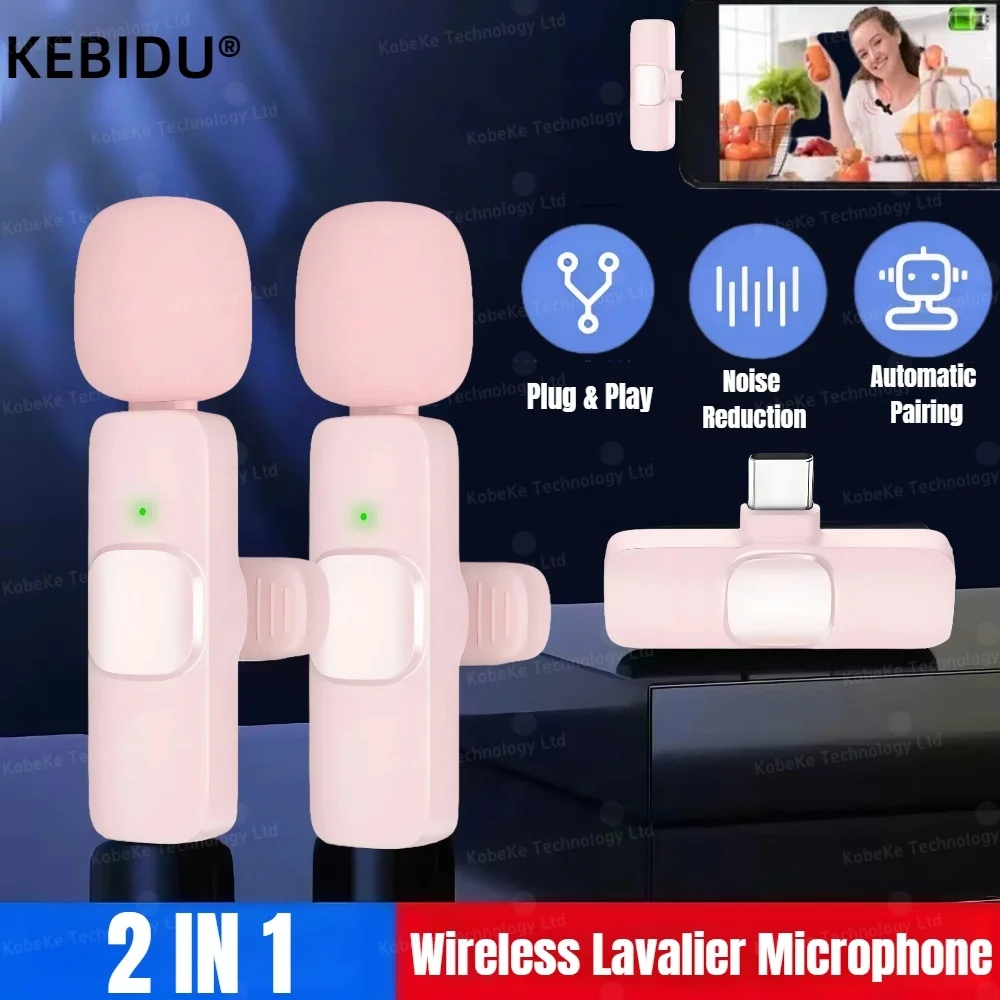 

Wireless Lavalier Microphone for Cell Phone Noise Reduction Portable Audio Video Live Interview Recording For Android Type C Mic