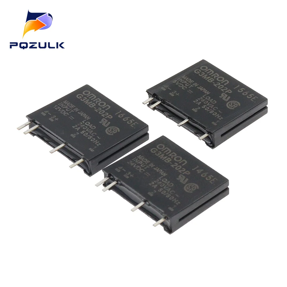 5PCS Moduł przekaźnika G3MB-202P G3MB 202P DC-AC PCB SSR In 5V 12V 24V DC Out 240V AC 2A Moduł przekaźnika półprzewodnikowego