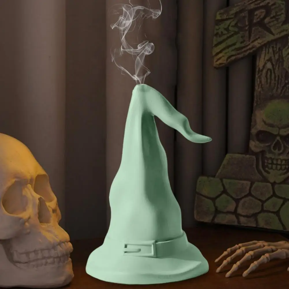 Desktop Incense Burner Witch Hat Incense Burner Long Pointy Hat Resin Cone Holder for Halloween Party Decor Holiday Gift Long