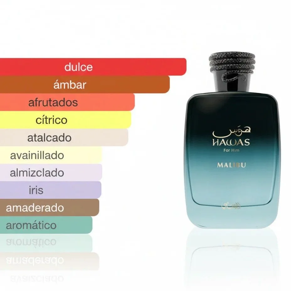 

Hawas MALIBU for Him - Eau De Parfum Spray Hawas ICE Makeup Women's Perfume 3.38 Fl Oz(100ml)
