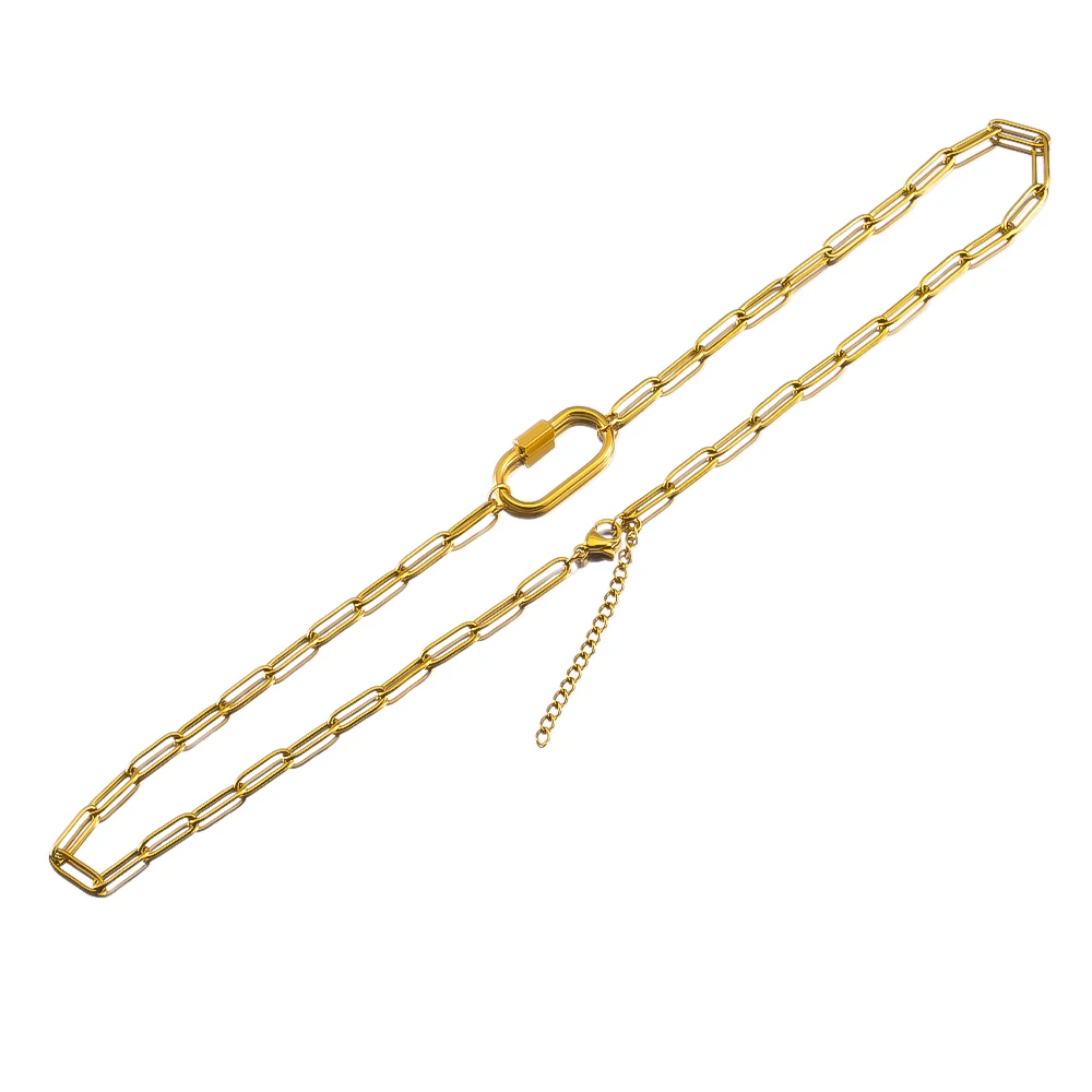 1 قطعة الفولاذ المقاوم للصدأ شبه النهائي الإطار سلسلة سحرية و قابل للتعديل تمديد سلسلة مشبك قفل DIY بها بنفسك القلائد صنع المجوهرات #3