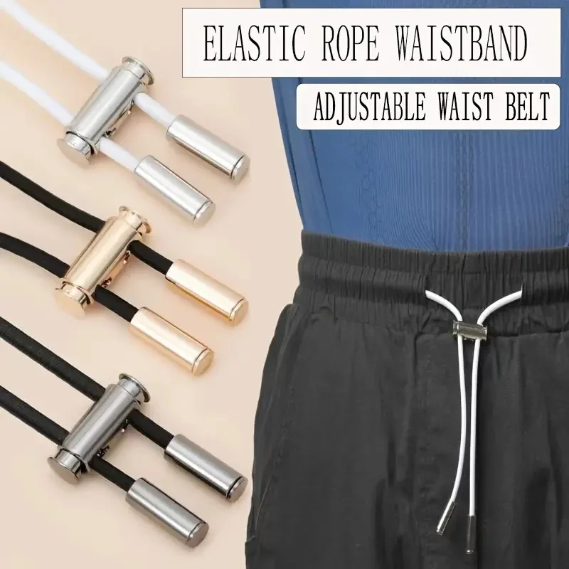 

Sweatpants Elastic Waistband Set, Adjustable Drawstring/Snap Button, Invisible Repair for Men & Women