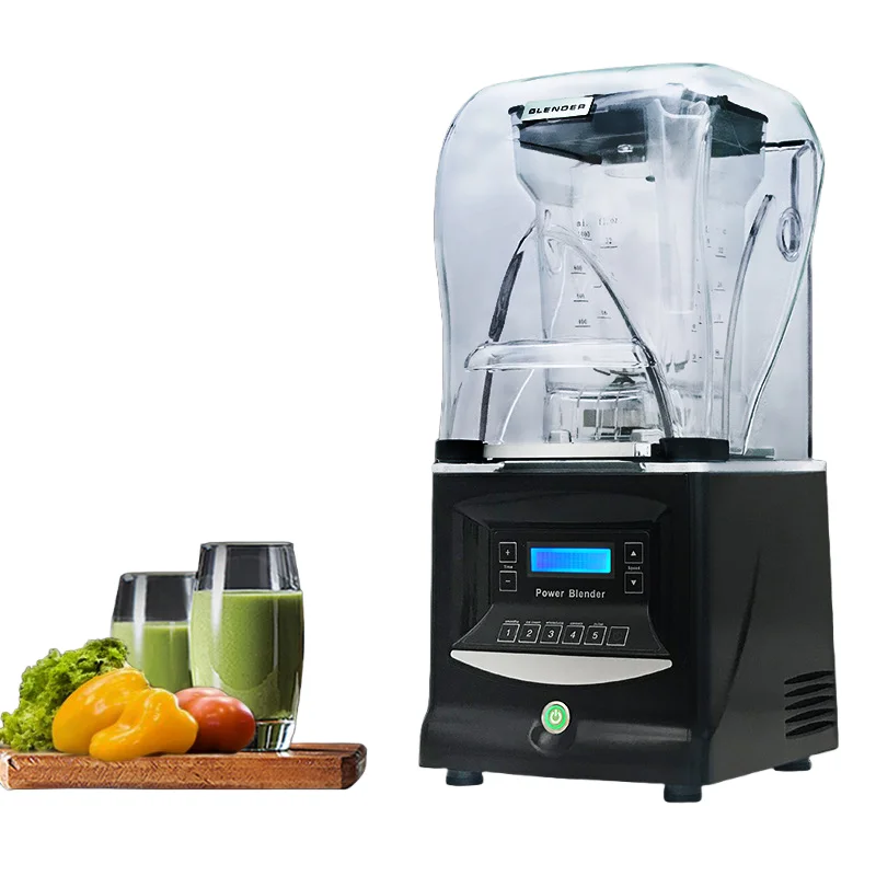 Blender Komersial Mesin Makanan Penghancur Es Blender Smoothie Pembuat Jus Buah Dengan Penutup Penghancur Es