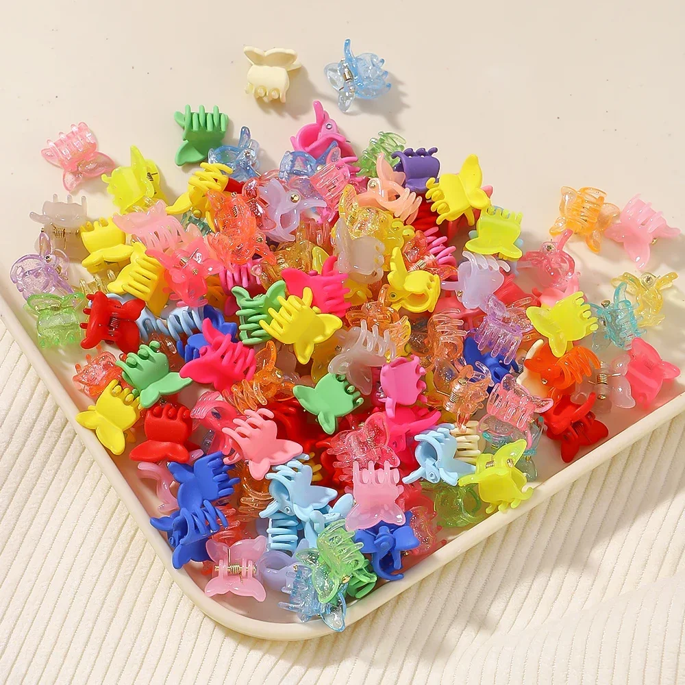 10Pcs/lot New Colorful Butterfly Mini Hair Clip Claw Grip Barrettes Clamps Girls Hairpin Claw Clip Hair Styling Kids Accessories