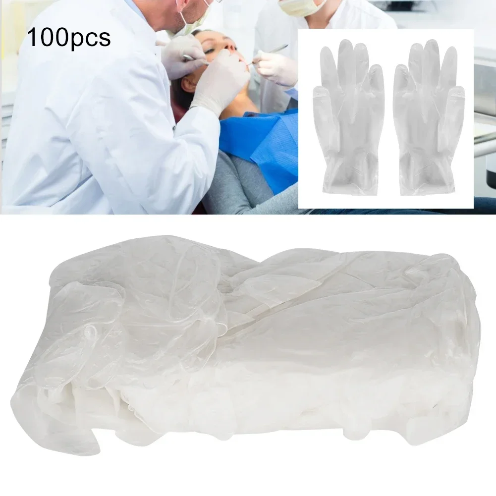 100Pcs Dental Food Grade Beauty Salon Home Gloves Reduce Hand Contact With Bacteria Pollutant Disposable Latex Examination Glove