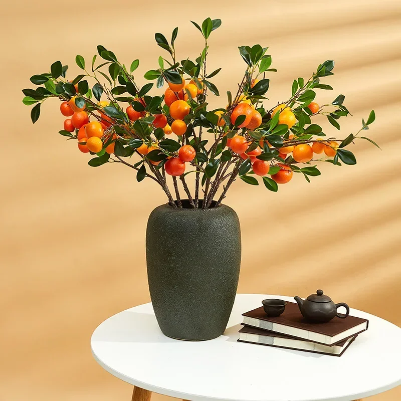 Simulation of Orange Fruit Branch Simulation of Green Plant Landscaping Decoration Simulation of Fruit Ornaments