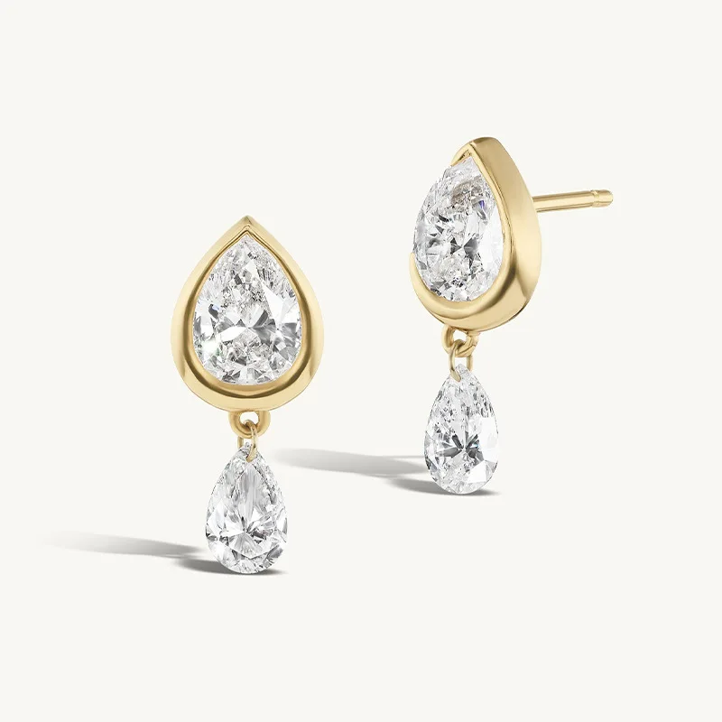 Dave&di European And American Cross-border Hot Selling S925 Pure Silver Personalized Design High-end Water Droplet Zircon Versa