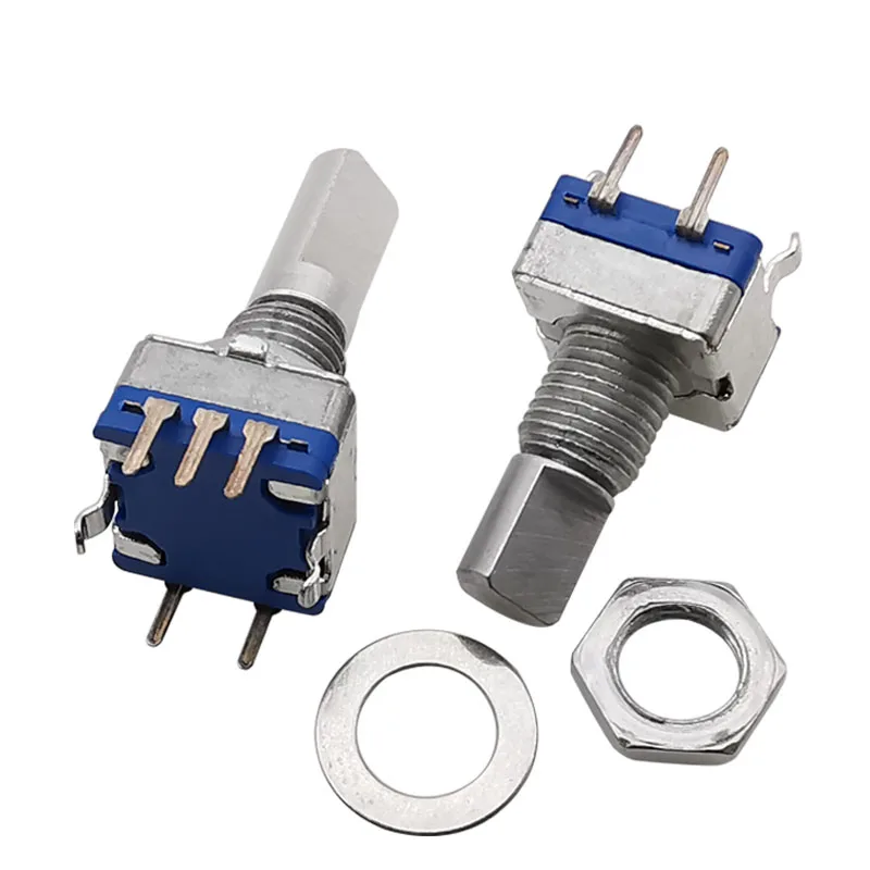 5Pcs 20 Position 360 Degree Digital Rotary Encoder EC11 Knob 5 Pin Button Handle Long 15/20mm With A Built In Push Button Switch