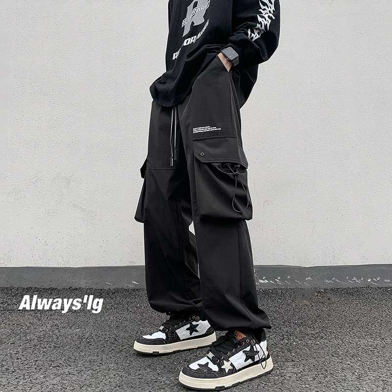 

Американские ретро-брюки в стиле хип-хоп для мужчин, весенне-осенние, новые, прямые, повседневные, оверсайз, молодежные, модные, брендовые