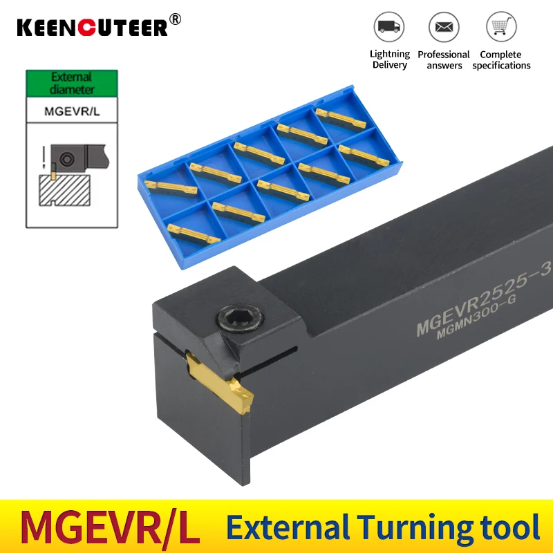 1PC MGEVR1616-1.5T4.5/2T5/2.5T5 Grooving Tool Holder MGMN Carbide Insert MGEVR/L Straight Shank External Turning Tool Lathe Bar