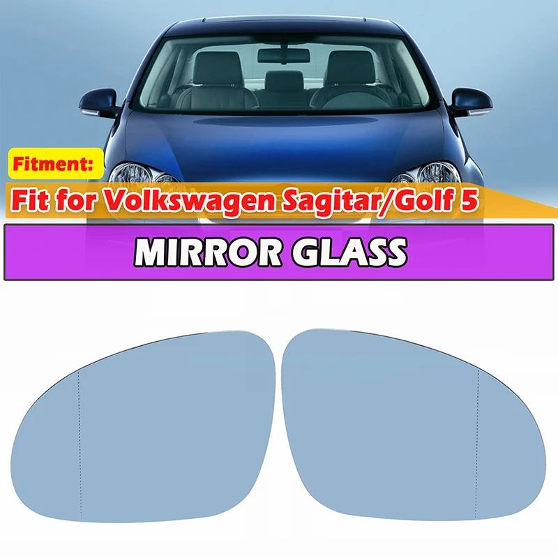 Rearview Mirror Glass Blue Heated Side For VW Golf GTI Jetta MK5 2006-2010 Passat Anti-fog Defrosting Door Heated Wing Sheet