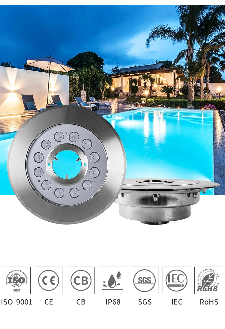 Lumière LED de fontaine sous-marine RVB, étanche IP68, couleur