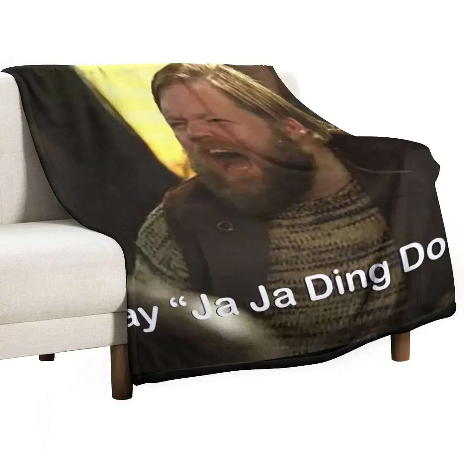 Play Ja Ja Ding Dong! Throw Blanket Plaid on the sofa Bed Blankets