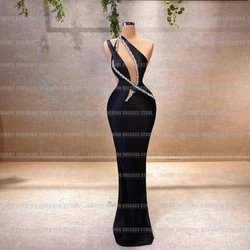 Simple Cut Out One Shoulder Evening Dresses Woman's Mermaid Sexy Sequined Formal Party Prom Gowns Vestidos De Fiesta Para Mujer