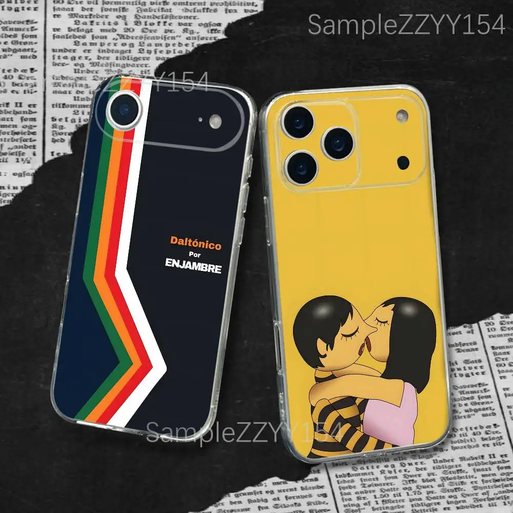 Funda para Teléfono ENJAMBRE Daltonico para iPhone 17, 16, 15, 14, 13, 12, 11 Plus, Pro, Max, XR, XS, X, 7, 8 Plus, SE, Mini, Transparente, Delgada y Suave