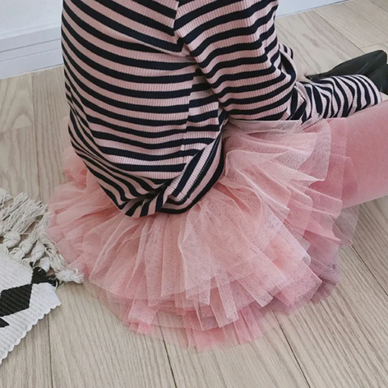 Baby Girls Leggings Mesh Tulle Princess Skirt-pants Spring Autumn Children Slim Skirt Trousers for 3-8Years Toddler Kids Clothes