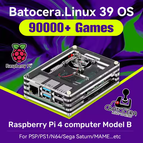 Raspberry Pi 4 Model B Retro Game Consoles Batocera OS Built-in 90000+ Games Handheld Video Gaming HDD For N64/PS1/PSP/MAME/SNES