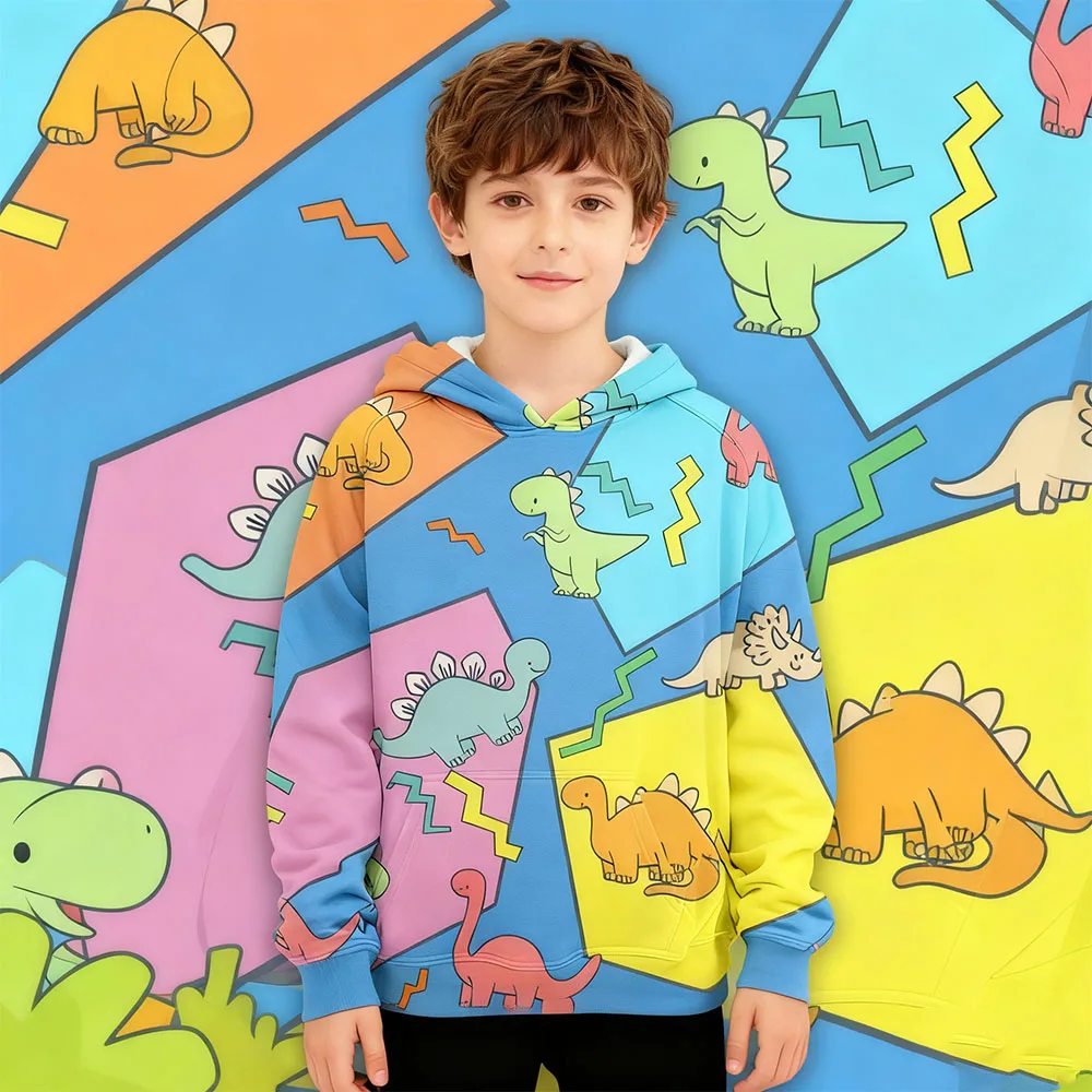 

Рождественские подарки для детей — красочная толстовка с капюшоном в виде динозавра | Яркая графика, идеально подходит для праздничных вечеринок и зимней одежды
