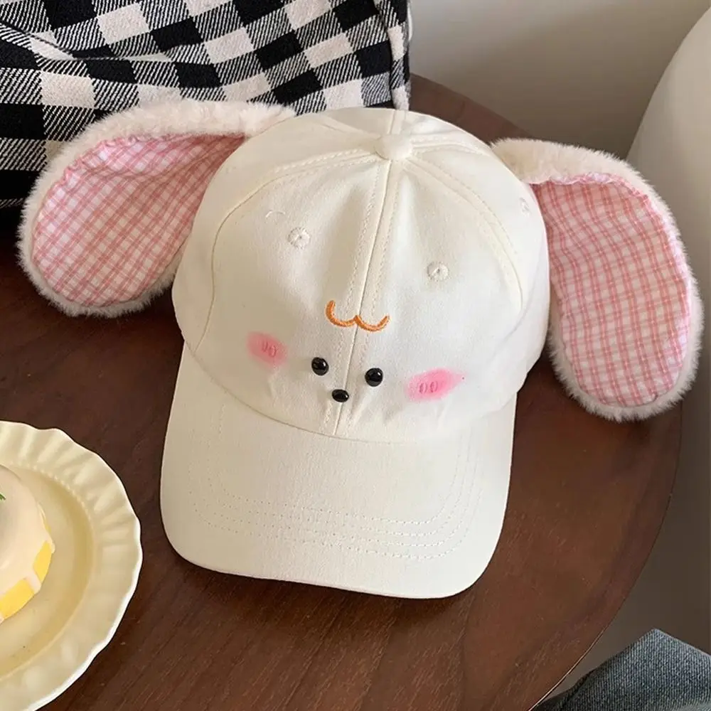 

Women's Kawaii Cap Sweet Style Korean Version Cartoon Cute Plush Puppy Cap Sweet Versatile Big Head Cap Berretti Fashion Hats