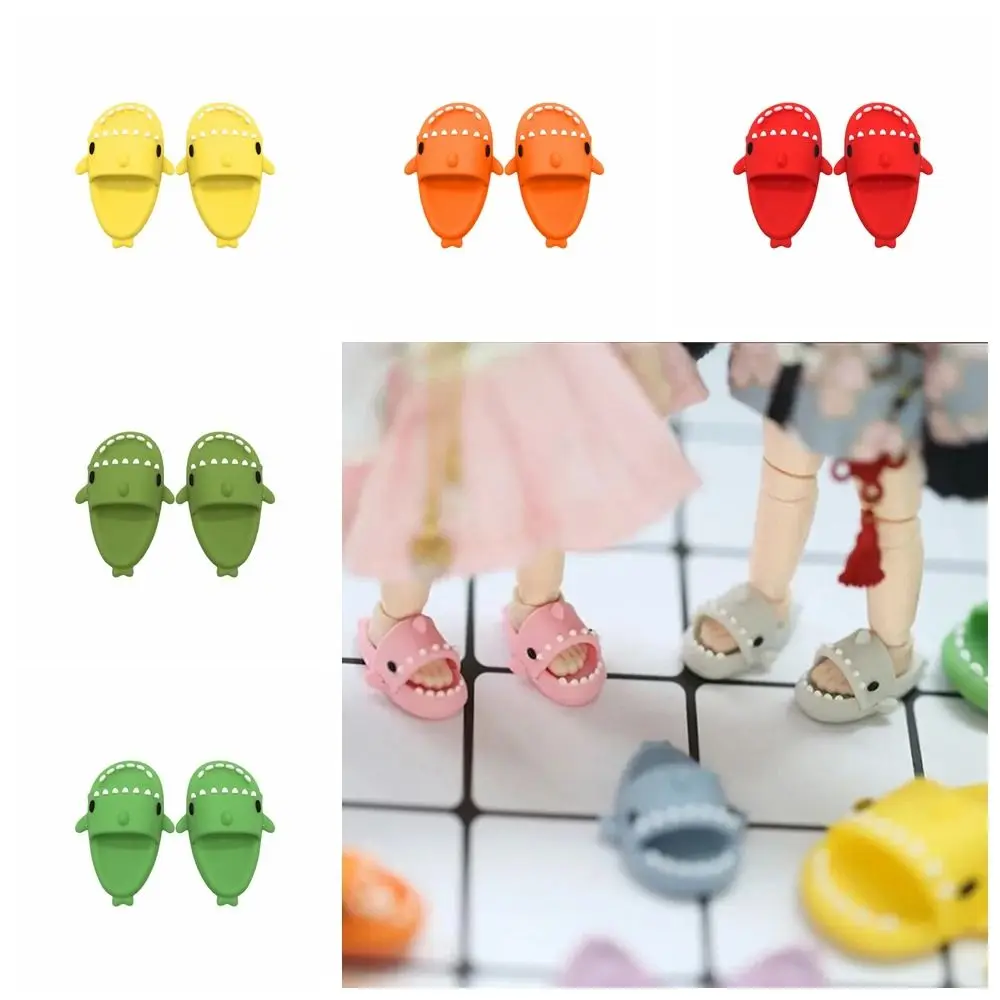

Round Toe Ob11 Doll Shark Slippers Mini Shark Shape BJD12 Doll Shoes Cute Slippers OB11 Shark Shoes For Ob11 1/12 Bjd Doll
