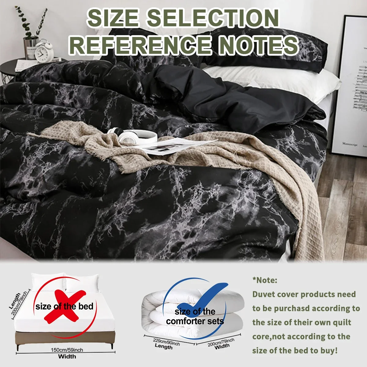 3pcs Marble Pattern Print Duvet Cover Set, Soft Skin-Friendly Bedding Set Includes 1 Duvet Cover And 2 Pillowcases