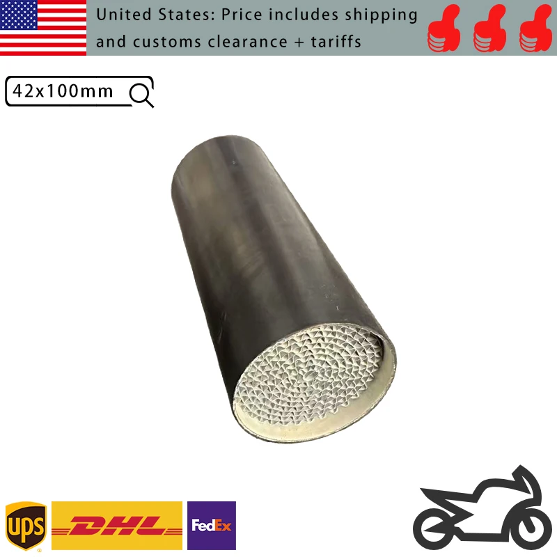 

42x100mm motorbike catalyst EURO3 4 5 6 FOR motorcycle exhaust system metal honeycomb core with coating