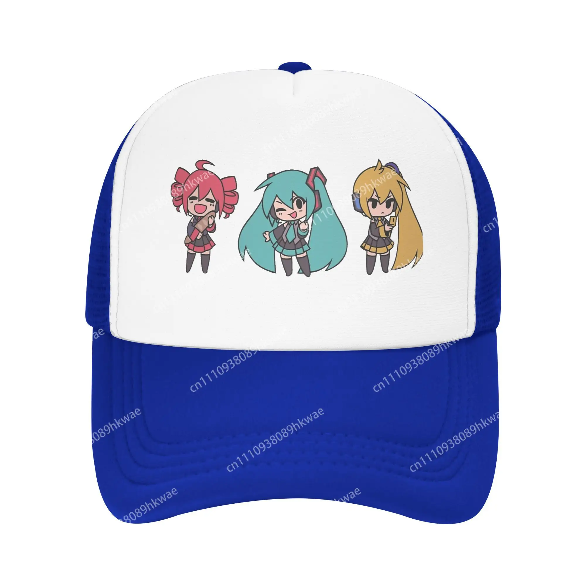 カサネテト-vocaloid-トリプルバカちびメッシュ野球帽女性ファッショントラック運転手帽子初音ミク調節可能な夏レーシングキャップ
