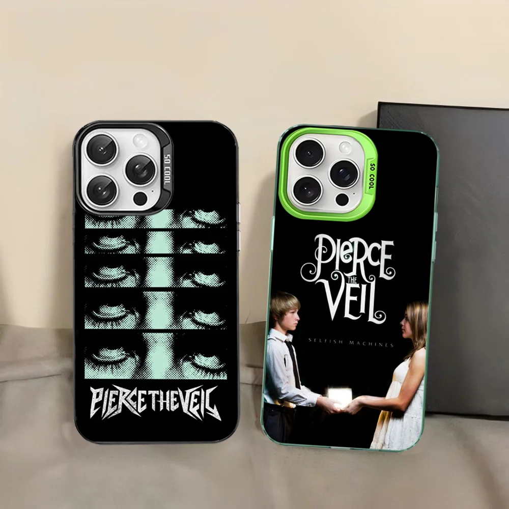 

P-Pierce The Veil Band Phone Case For iPhone 16 15 14 13 12 11 Pro Max X XR XSMAX Matte Shockproof Back Cover