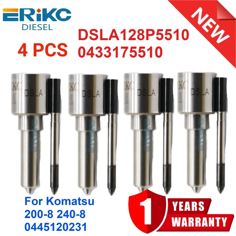 

4PCS DSLA128P5510 Diesel Nozzle DSLA 128P 5510 128 P5501 Fuel Injector 0 433 175 510 for Komatsu 200-8 240-8 0445120231