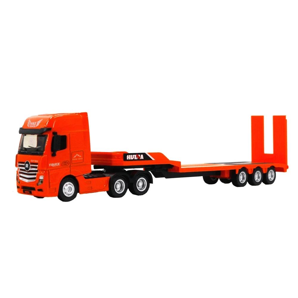 Huina 1730 Model Truck 2023 New 1:50 Scale Semi -alloy Flat Trailer 12 Wheel Engineering Vehicle Diecast Car Toy For Boys Child