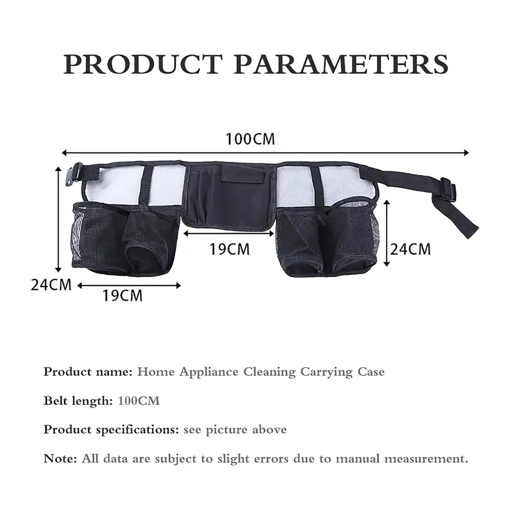 

Multifunctional Belt Bag Oxford Cloth Cleaning Tool Adjustable Storage Electrician Waistband Organizer Home Garden