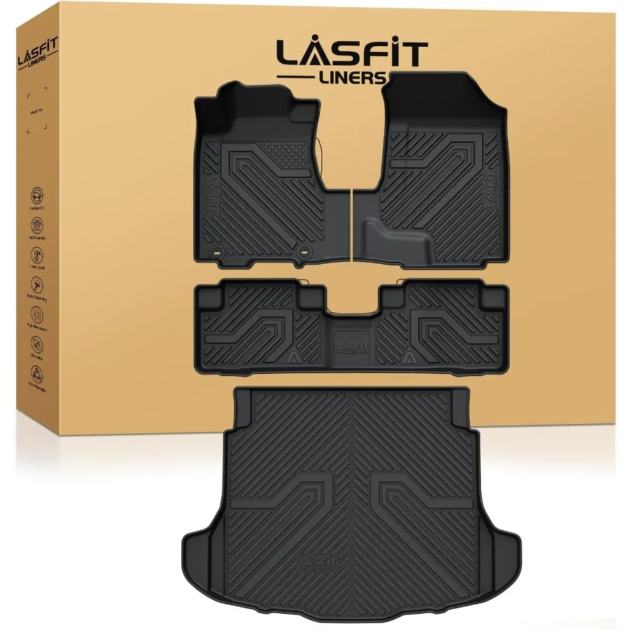 

Всепогодные коврики TPE Custom Fit Набор ковриков в багажник для Honda CRV 20072011 EXL EX LX SE Полный охват для 1-го и 2-го рядных сидений