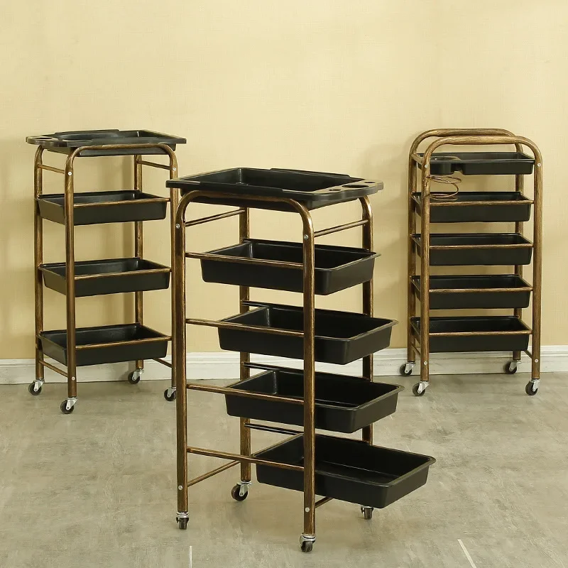 Beauty Trolley with Wheels Barber Shop Hairdressing Special Cabinet Tool Trolley Perm Hair Salon Multi-layer Drawer Tool Cart